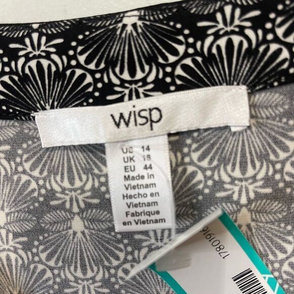 Wisp Marnie Knit Dress Stitch Fix New Black White Size 14 - Picture 4 of 5